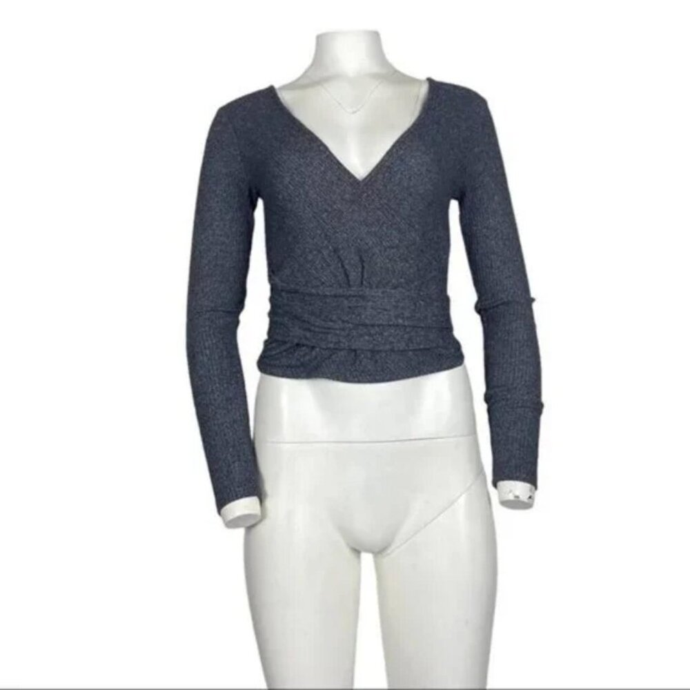 Express Faux Wrap Ribbed Sweater Size XS